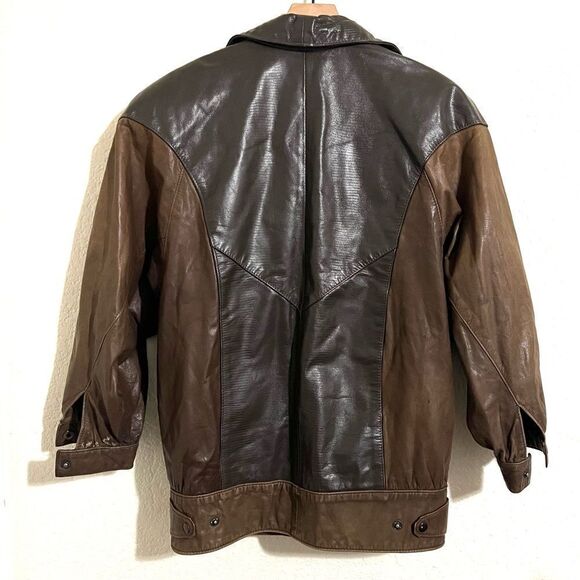 Vintage Gino di Giorgio By Comint Brown Leather Bomber Jacket Coat Size S - Picture 2 of 15
